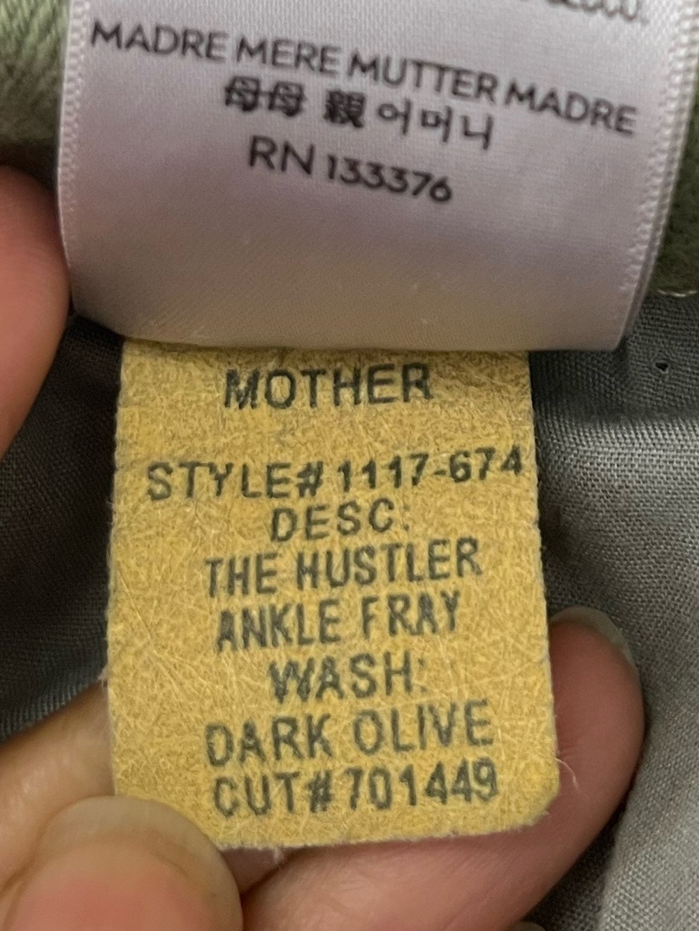 MOTHER The Hustler Ankle Fray Dark Olive Jeans - Picture 13 of 17